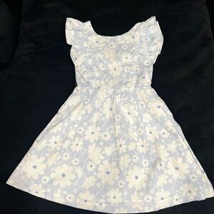 Beautiful white and blue floral summer dress for 8y old girl